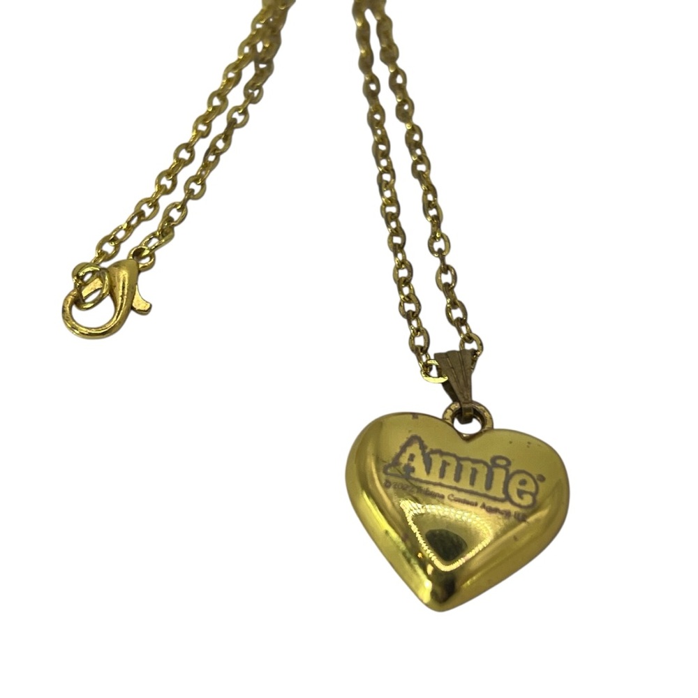 Annie Puffy Heart Pendant Gold-tone Necklace